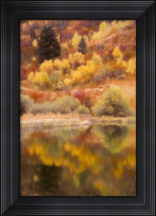 Framed Hillside Reflection Print
