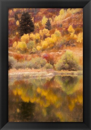 Framed Hillside Reflection Print