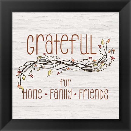 Framed Grateful for Home II Print