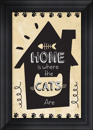 Framed Home is Where the Cats Are Print