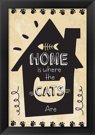 Framed Home is Where the Cats Are Print