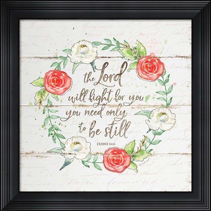 Framed Be Still Wreath Print