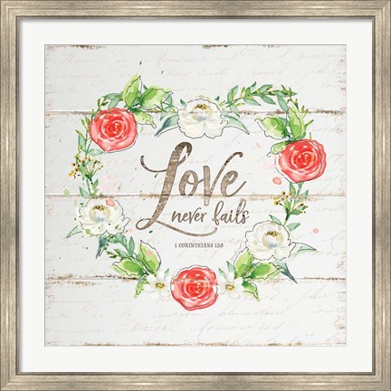 Framed Love Wreath Print