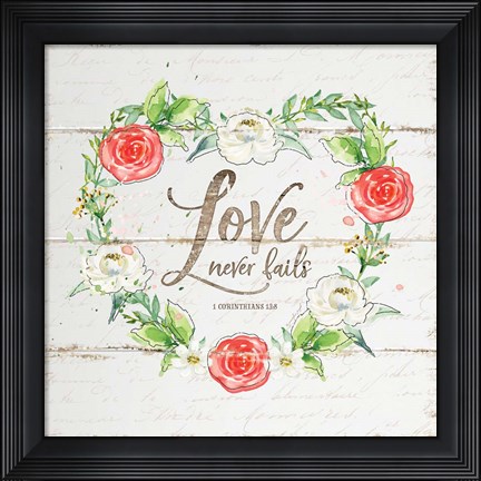 Framed Love Wreath Print