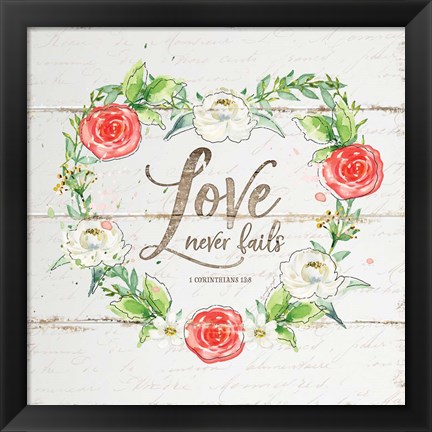 Framed Love Wreath Print