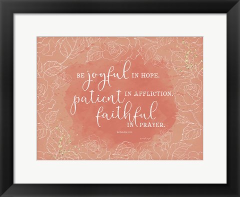 Framed Be Joyful Romans Print