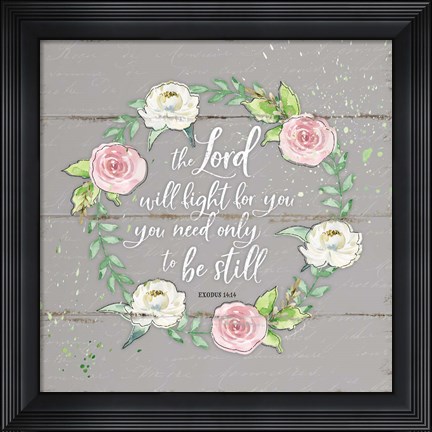 Framed Be Still - Gray Print