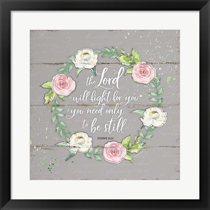 Framed Be Still - Gray Print