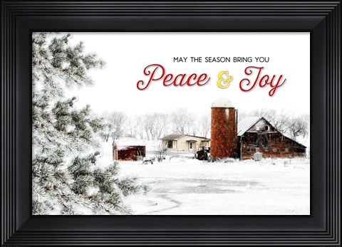 Framed Peace and Joy Barn Print
