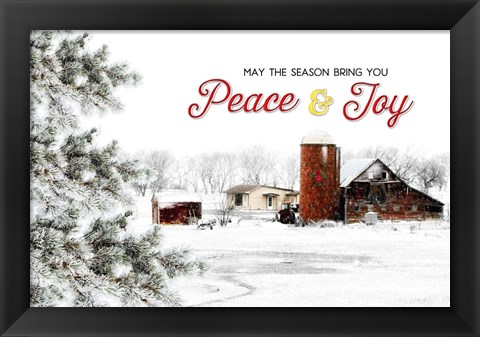 Framed Peace and Joy Barn Print