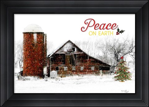Framed Peace on Earth Barn Print