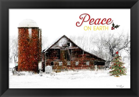 Framed Peace on Earth Barn Print