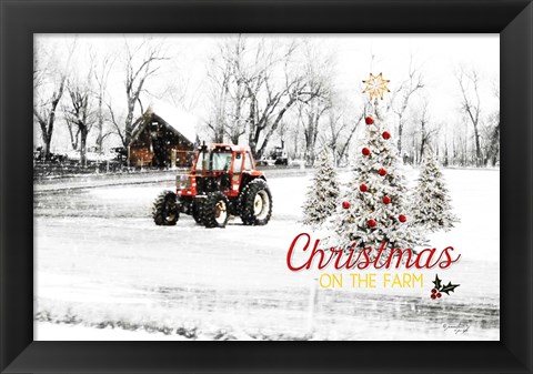 Framed Christmas on the Farm Print