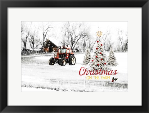 Framed Christmas on the Farm Print