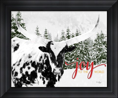 Framed Joy to the World Longhorn Print