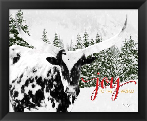 Framed Joy to the World Longhorn Print