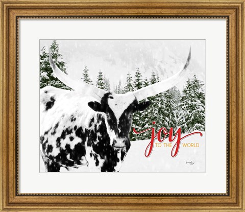 Framed Joy to the World Longhorn Print