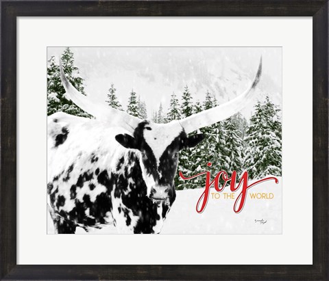 Framed Joy to the World Longhorn Print