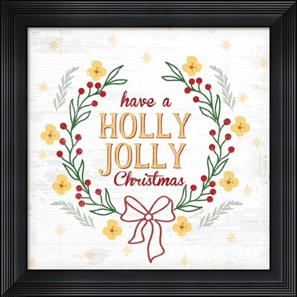 Framed Holly Jolly Print