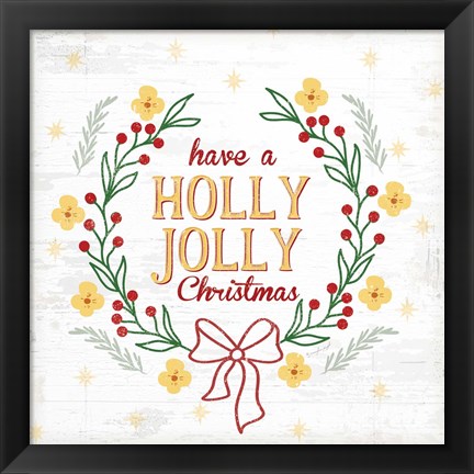 Framed Holly Jolly Print