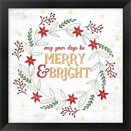Framed Merry and Bright Print
