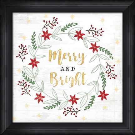 Framed Merry and Bright Print