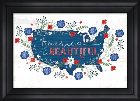 Framed America the Beautiful Print