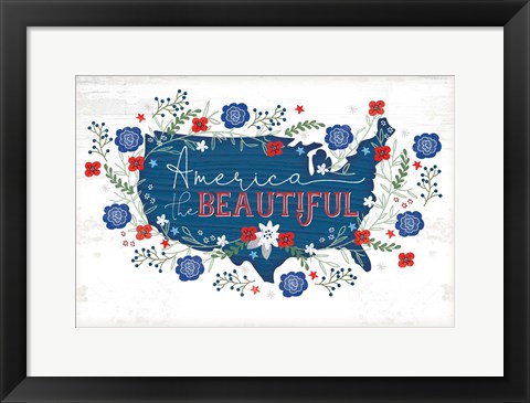 Framed America the Beautiful Print