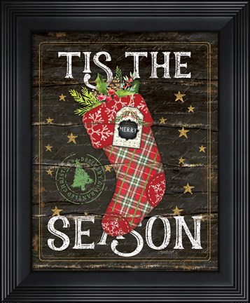Framed Tis the Season Stocking Print