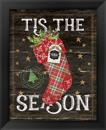 Framed Tis the Season Stocking Print