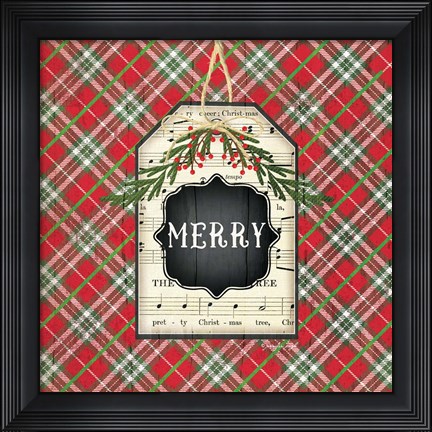 Framed Merry Christmas Plaid Print