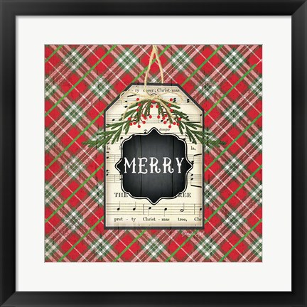 Framed Merry Christmas Plaid Print