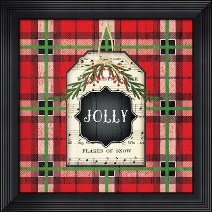 Framed Jolly Christmas Plaid Print