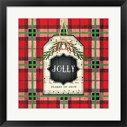 Framed Jolly Christmas Plaid Print
