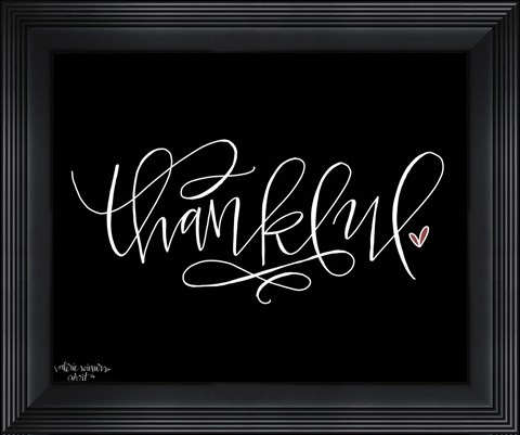 Framed Thankful Black Print