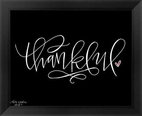 Framed Thankful Black Print