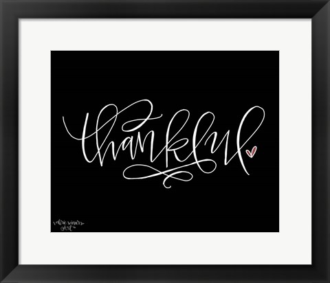 Framed Thankful Black Print