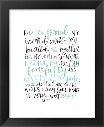 Framed Psalm 139 Color Print