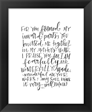 Framed Psalm 139 Print