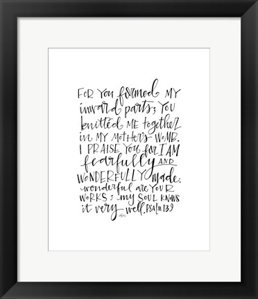 Framed Psalm 139 Print