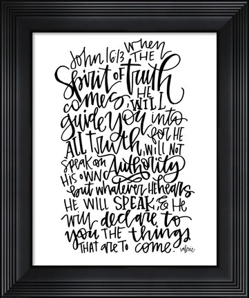 Framed Spirit of Truth BW Print