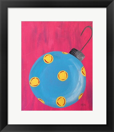 Framed Blue Ornament Print