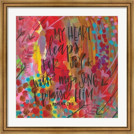 Framed My Heart Leaps Print