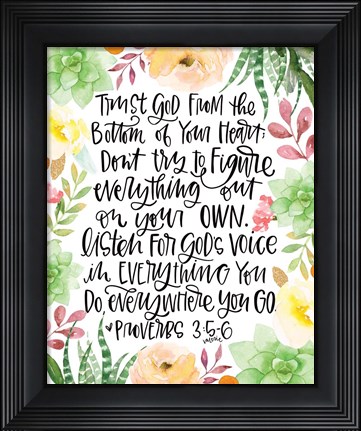 Framed Trust in the Lord Print