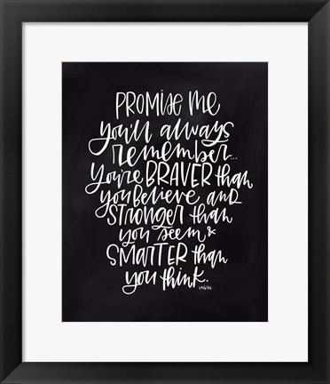 Framed Promise Me Print