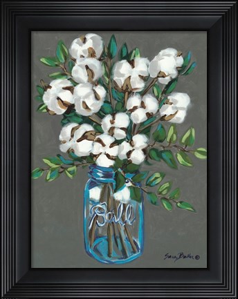 Framed Vintage Blues with Cotton Print