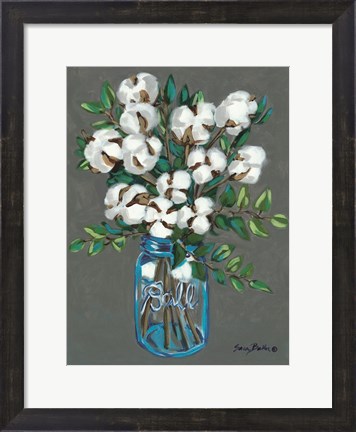 Framed Vintage Blues with Cotton Print