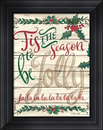 Framed Tis the Season Shiplap Print