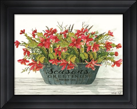 Framed Seasons Greetings Pot Print