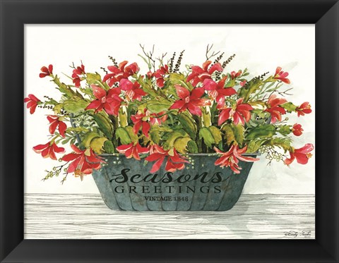 Framed Seasons Greetings Pot Print